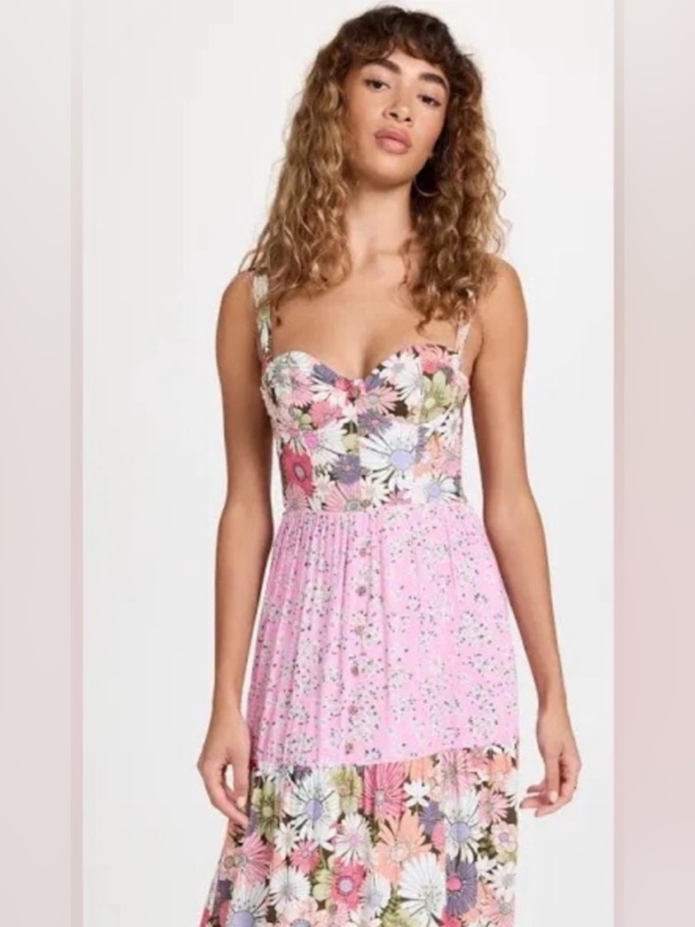 NWT- Agua Bendita Alani Maxi Dress in Bloom Floral Patchwork Size Large